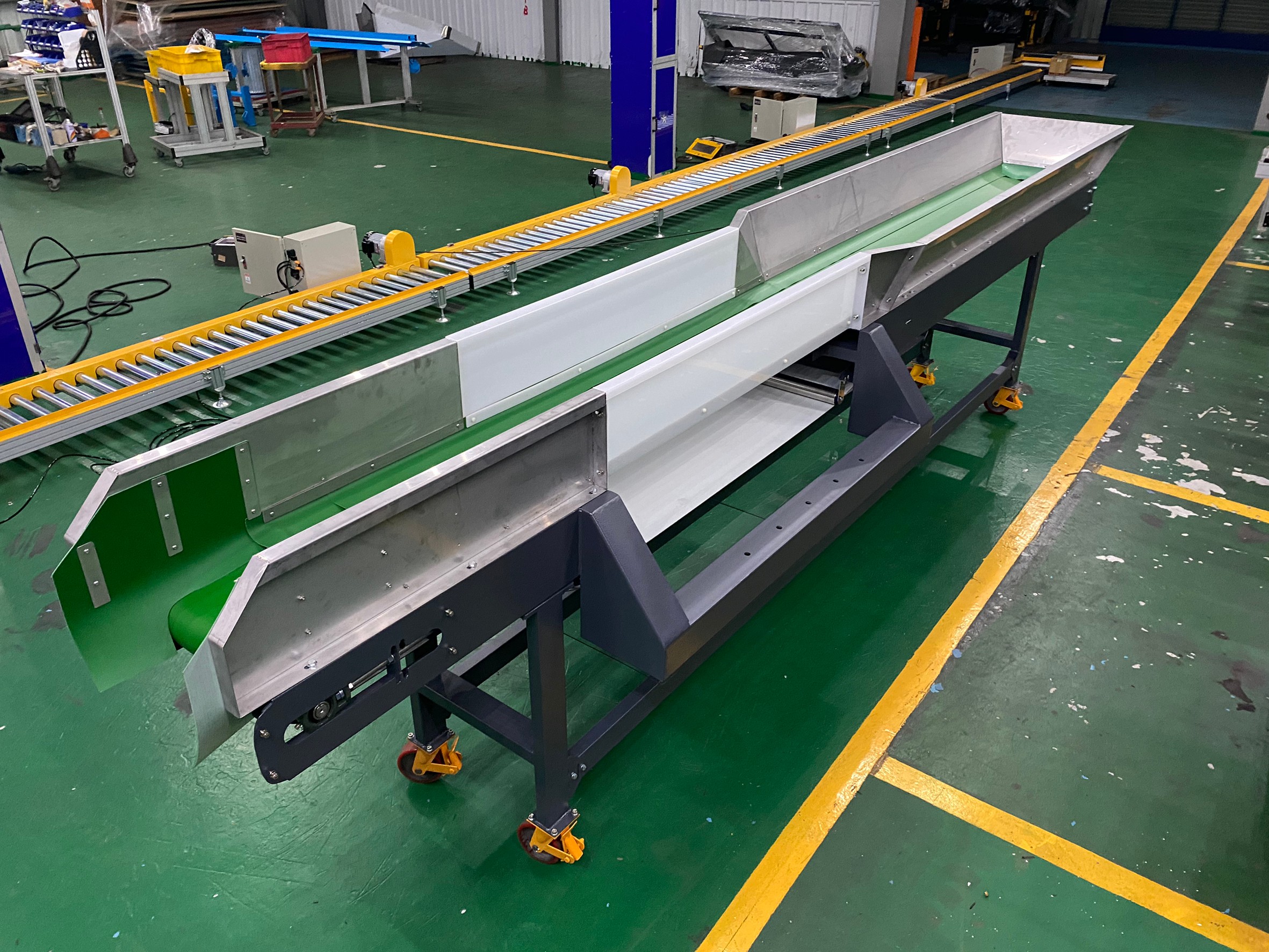 Steel plate type gold inspection belt plane conveyor-APL CONVEYOR AUTOMATIC ENTERPRISE CO.,LTD