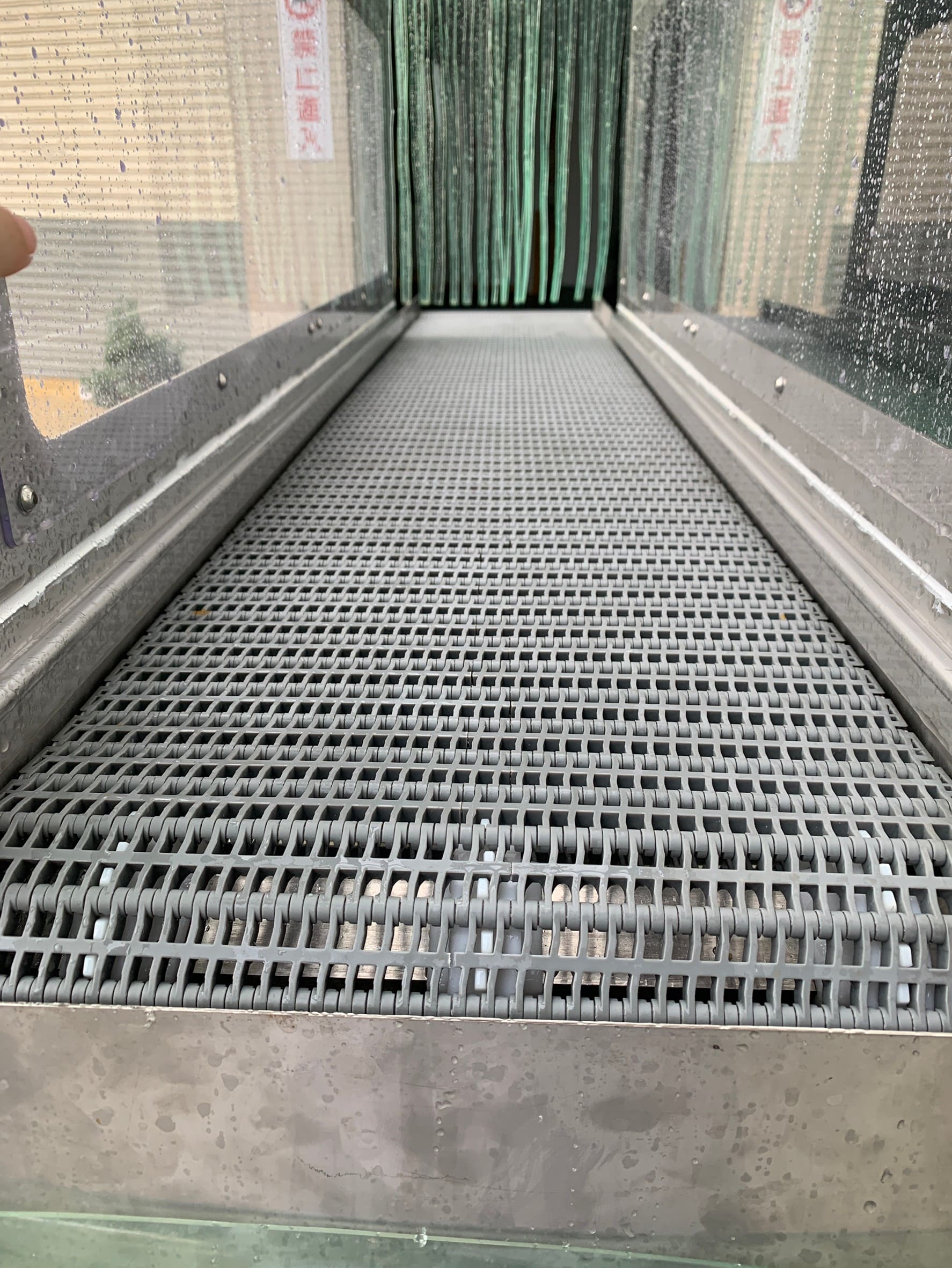 Sprinkler Stainless Steel Conveyor Equipped With Plastic Net - APL Conveyor Automatic Equipment Co., Ltd.